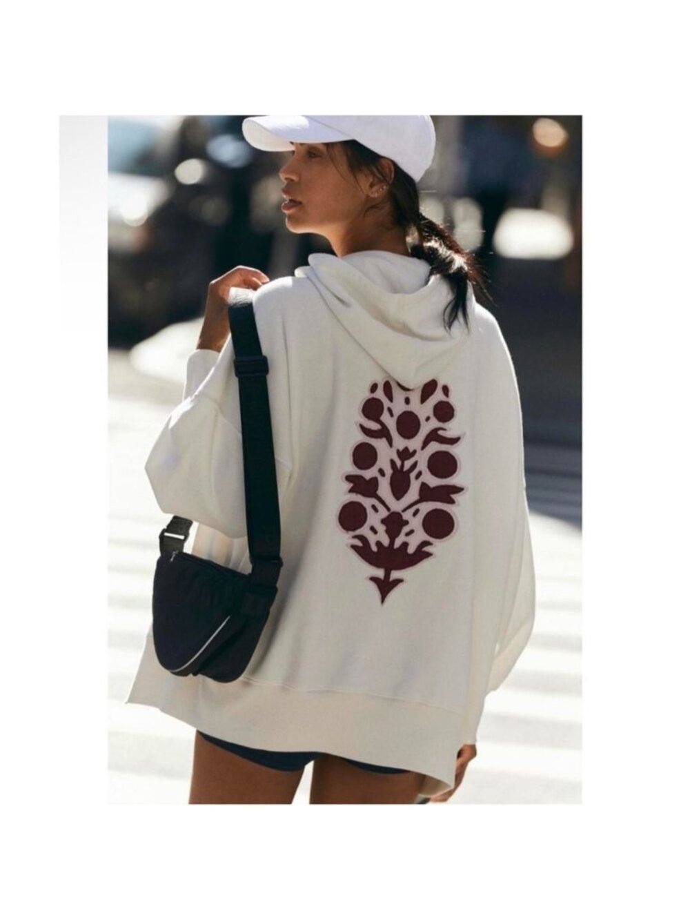 Free People Embroidered Logo movement Sprint to the Finish Logo Hoodie Small